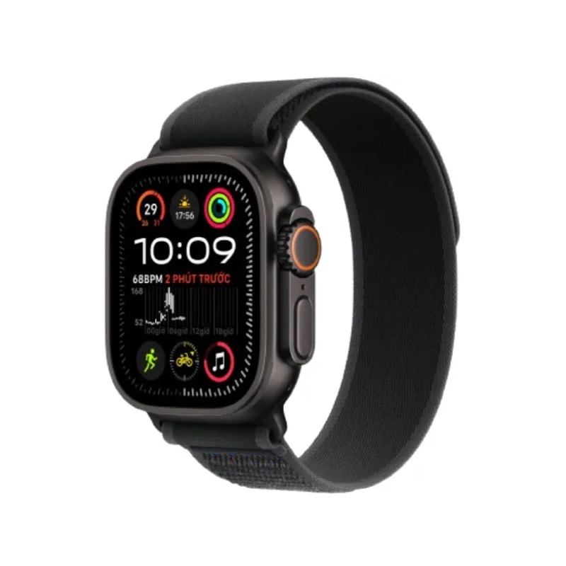 Apple Watch Ultra 49mm Viền Titanium Dây Trail Đen